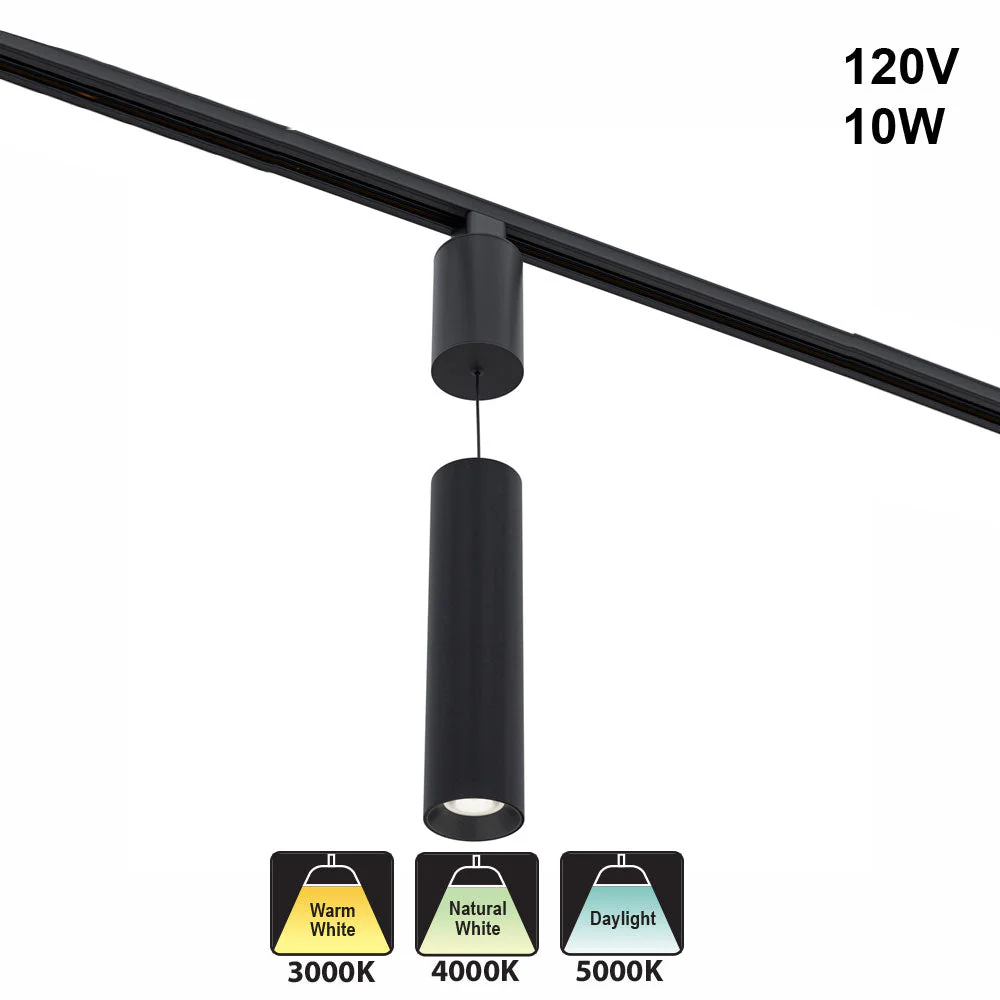 Adjustable hight Black Track Pendant Light Dimmable GD22D10A-3CCT-B, 120V 10W 3CCT 36 Degree