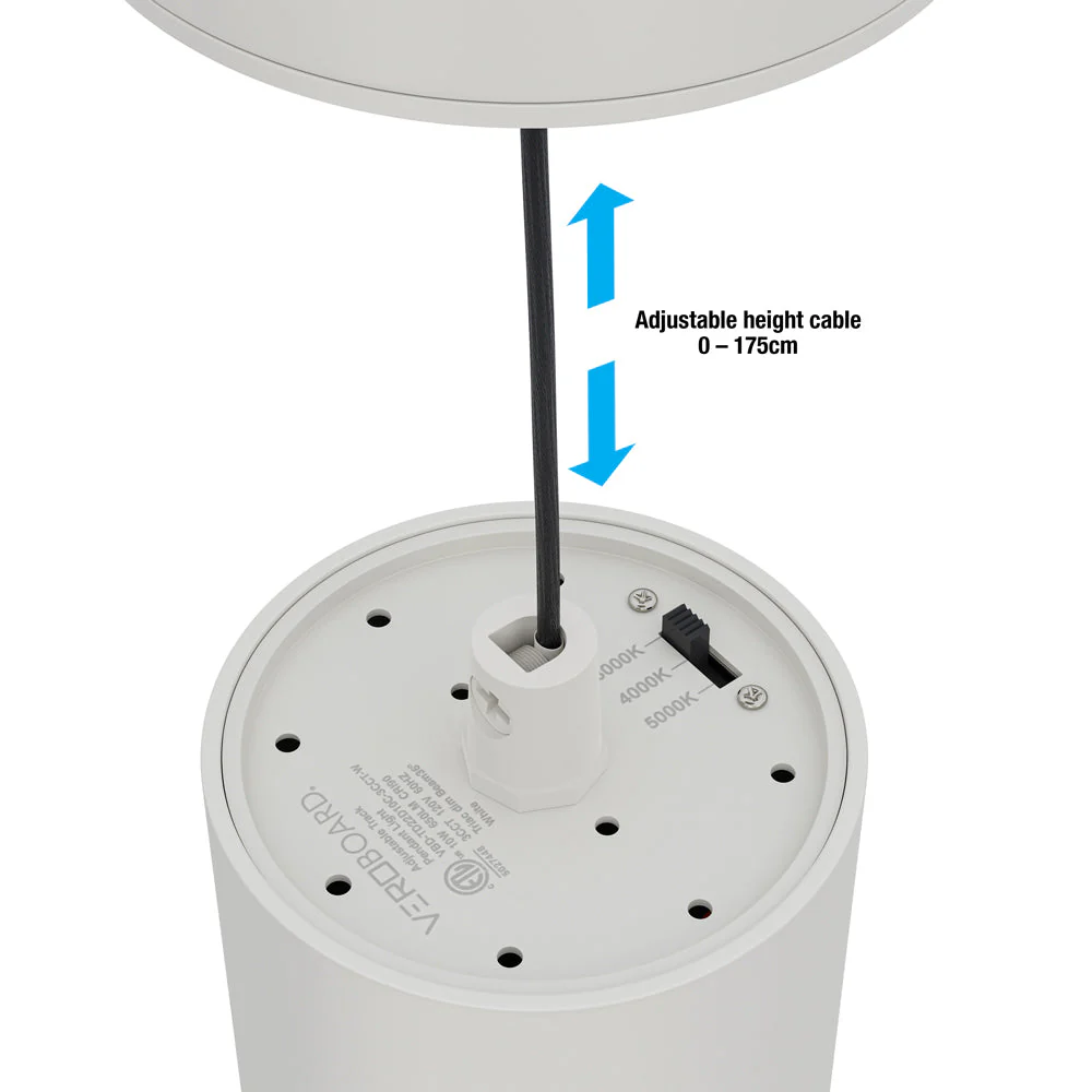 Adjustable hight white Pendant Light Dimmable TD22D10C-3CCT-W, 120V 10W 3CCT 36 Degree - Image 4
