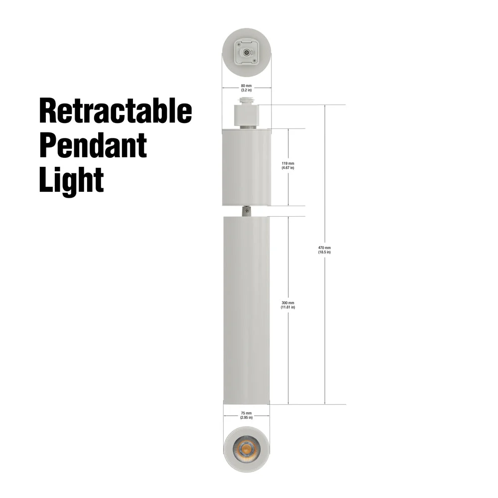 Adjustable hight white Track Pendant Light Dimmable GD22D10A-3CCT-W, 120V 10W3CCT 36 Degree - Image 2