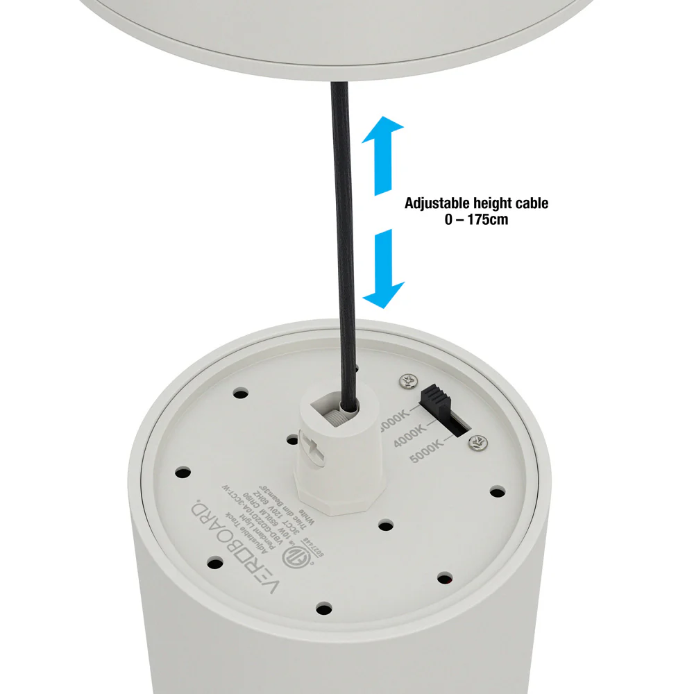 Adjustable hight white Track Pendant Light Dimmable GD22D10A-3CCT-W, 120V 10W3CCT 36 Degree - Image 3
