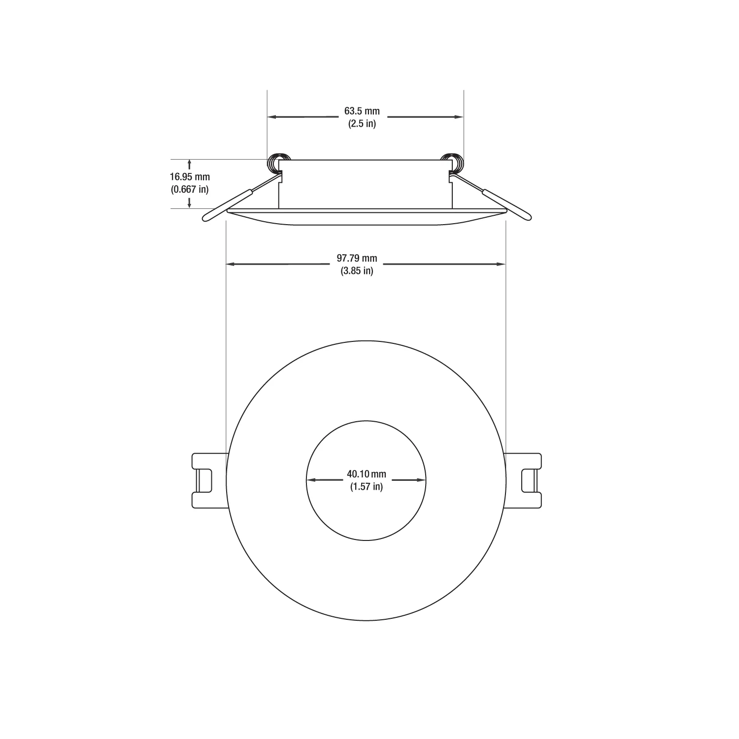 MTR-11C 12V Recessed LED Light Fixture, 2.5 inch Round Chrome - Image 2