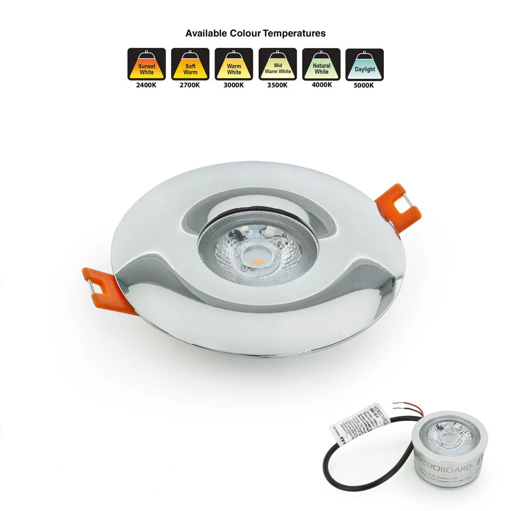 MTR-11C 12V Recessed LED Light Fixture, 2.5 inch Round Chrome - Image 6