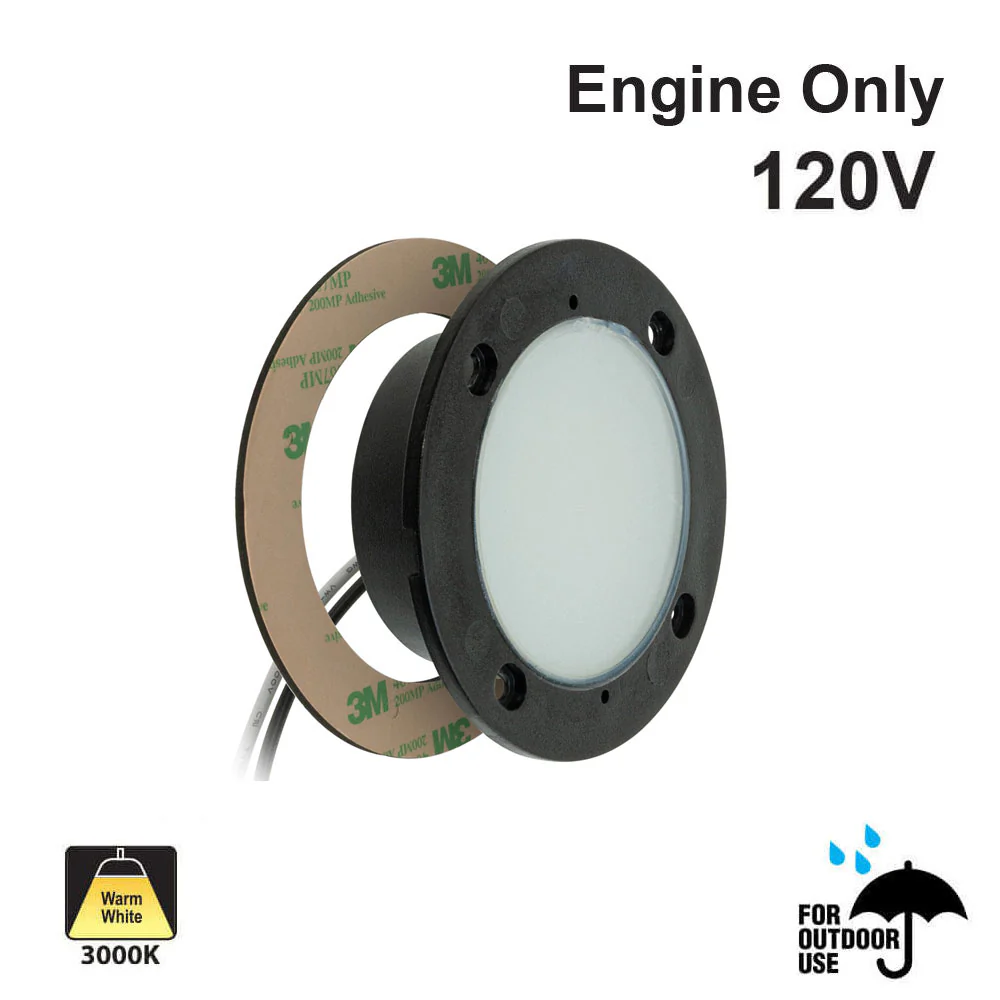 RD05HV-30K 120V Round Gang LED Step light 3W 3000K (Engine Only)