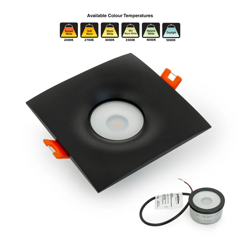 MTR-12B 12V Recessed LED Light Fixture, 2.5 inch Square Black - Image 5