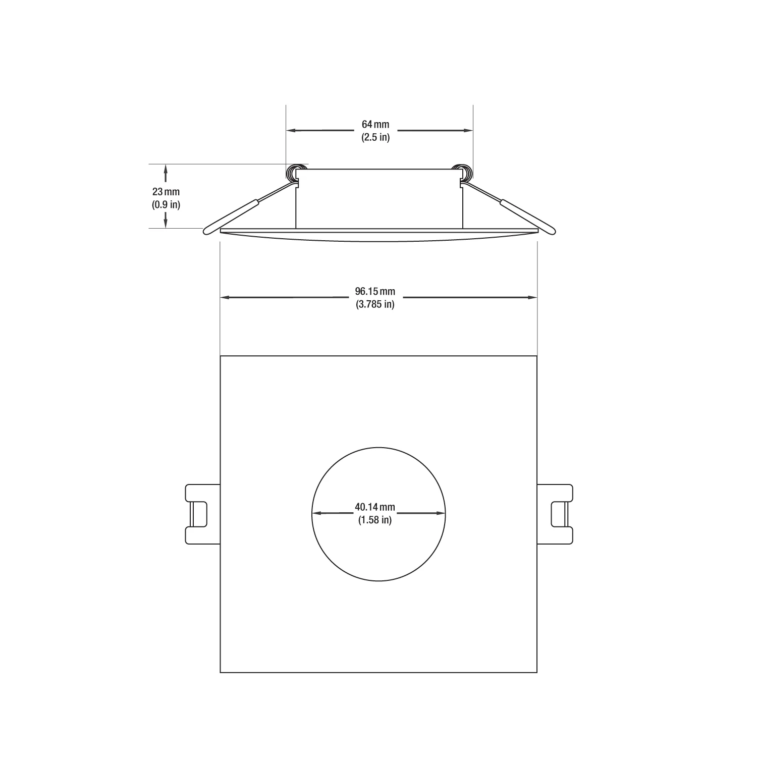MTR-12C 12V Recessed LED Light Fixture, 2.5 inch Square Chrome - Image 2