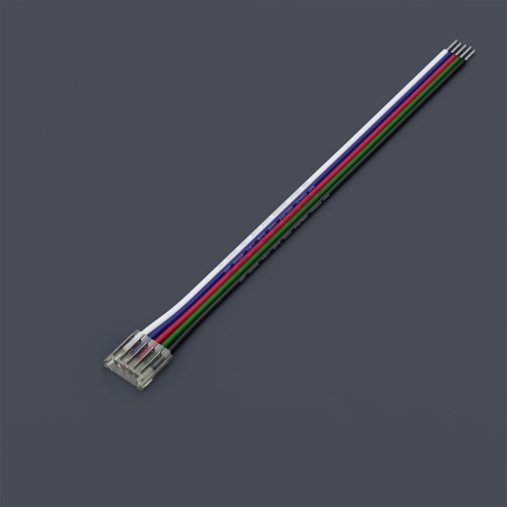 12mm LED Strip to Wire Connectors, 50RGBWBC-12mm-1S1W RGBW (Pack of 1)