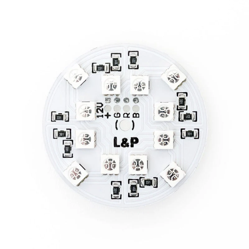 12V Flat Round PCB 12 SMD 5050 Constant Voltage LED Module 2W RGB - Image 3