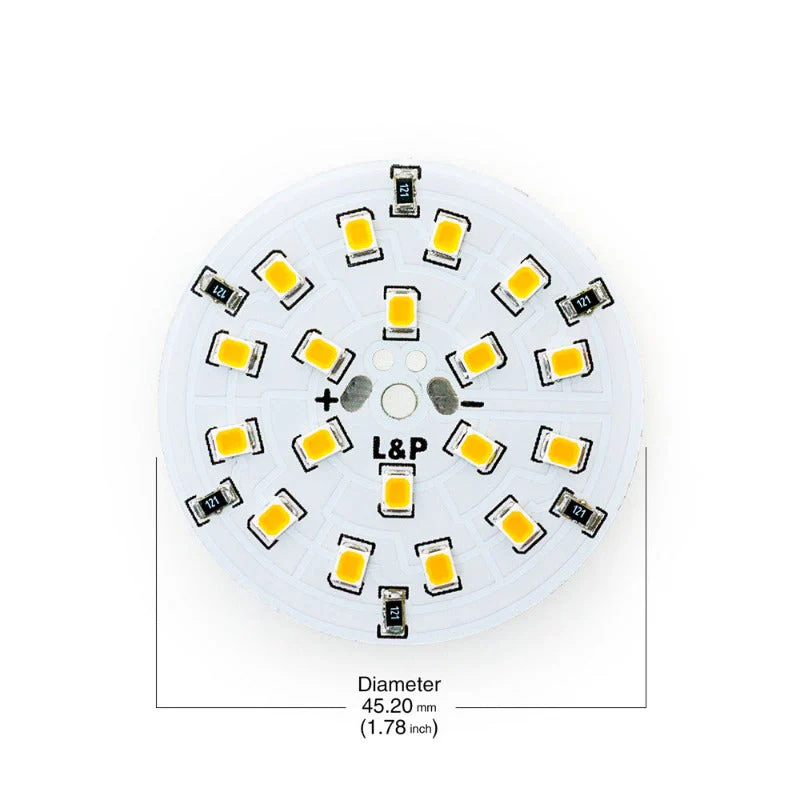 12V Flat Round PCB 18 SMD 3528 Constant Voltage LED Module 2W 2700-3000K(Warm White) - Image 2