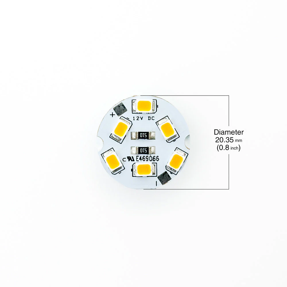 12V Flat Round PCB 6 SMD 3528 Constant Voltage LED Module 2700K(Soft White) - Image 2