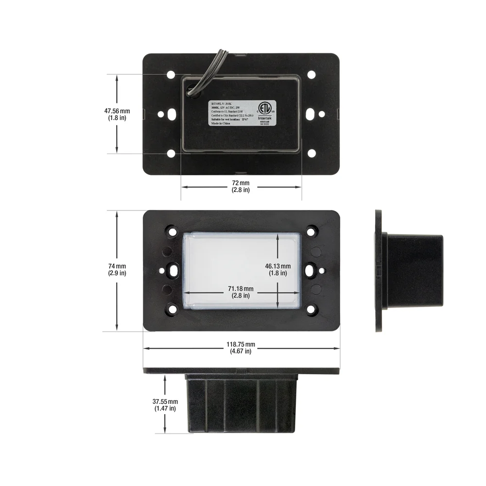 RT05LV-30K 12V Single Gang LED Step Light 2W 3000K (Engine Only) - Image 2