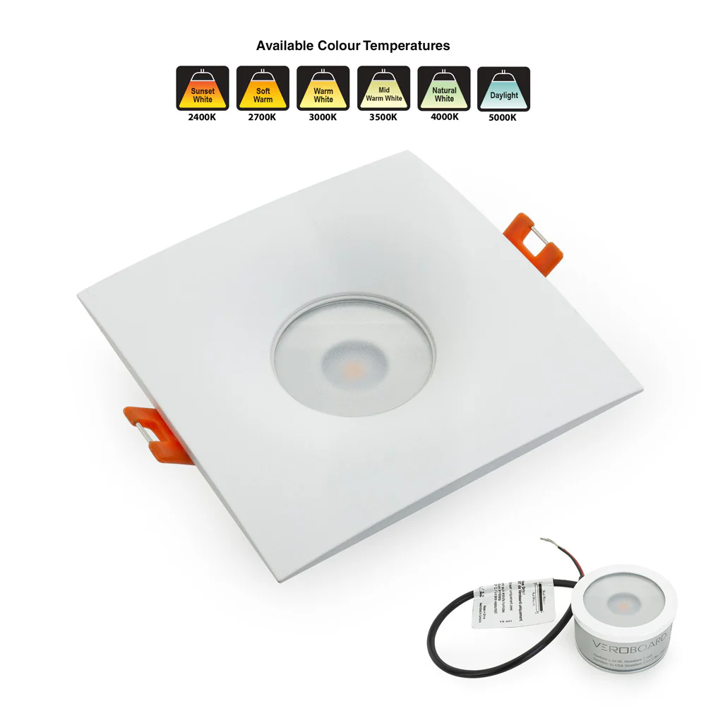 MTR-12W 12V Recessed LED Light Fixture, 2.5 inch Square White - Image 5