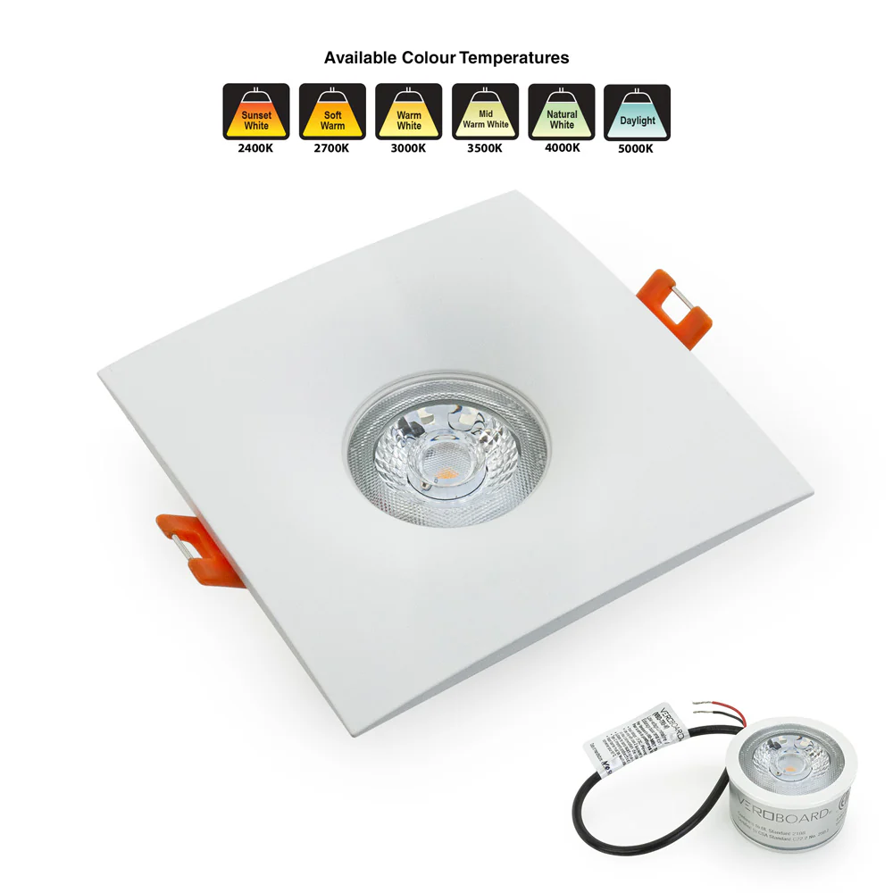 MTR-12W 12V Recessed LED Light Fixture, 2.5 inch Square White - Image 6