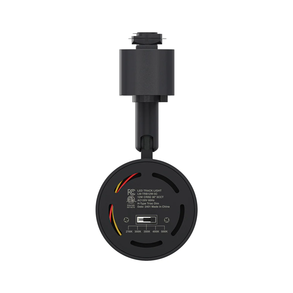 Black LED Track Light Head LW-TRB12W-5C-B-XX, 120V 12W 5CCT(2.7K, 3K, 3.5K, 4K, 5K) - Image 5