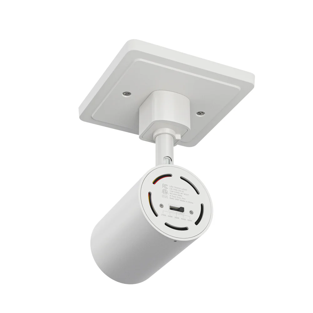White LED Track Light Head LW-TRB12W-5C-W-XX, 120V 12W 5CCT(2.7K, 3K, 3.5K, 4K, 5K) - Image 3