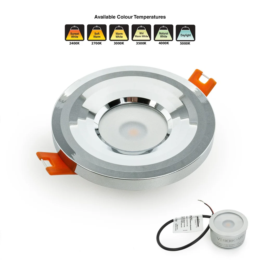MTR-13C 12V Recessed LED Light Fixture, 2.5 inch Round Chrome - Image 5