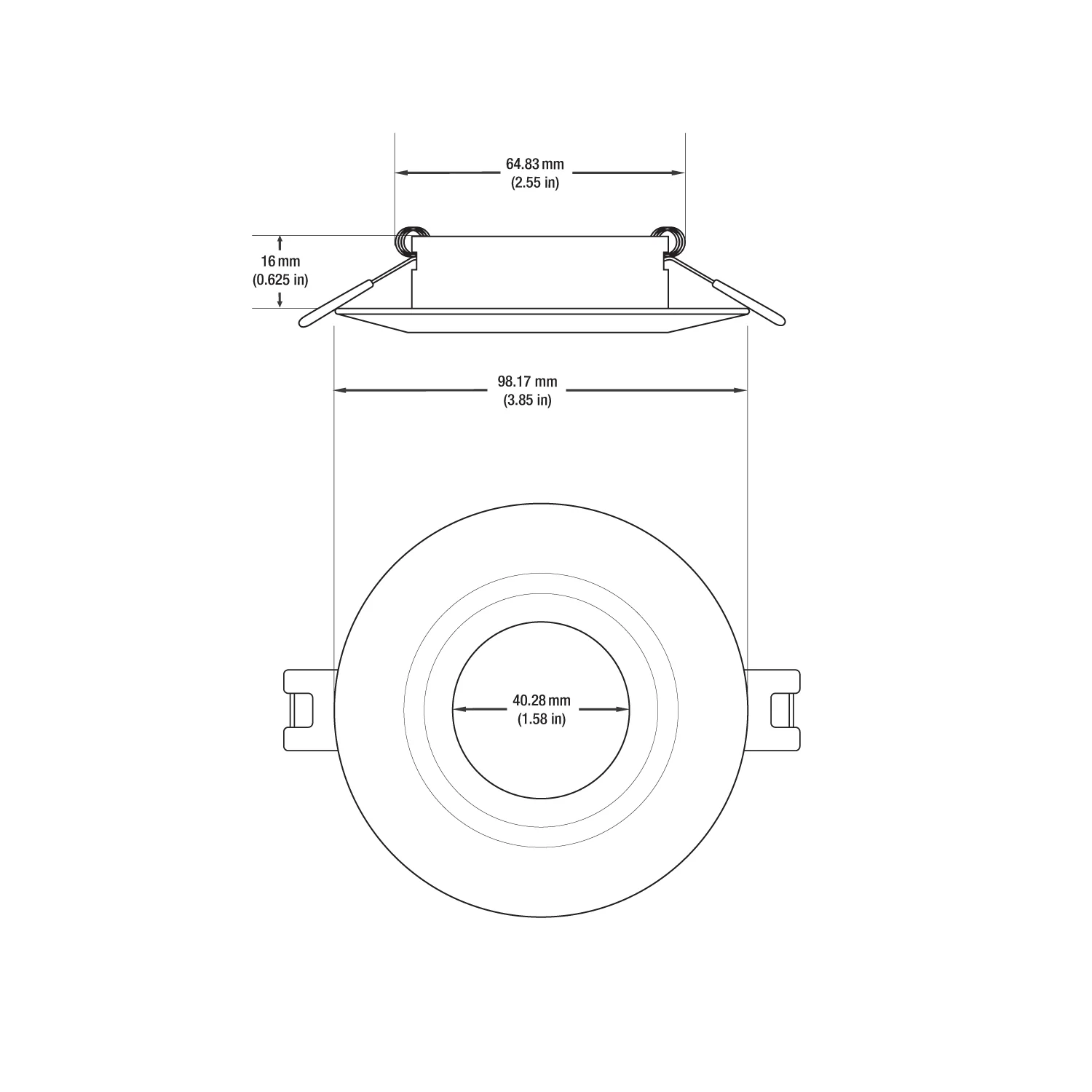 MTR-14B 12V Recessed LED Light Fixture, 2.5 inch Round Black - Image 2
