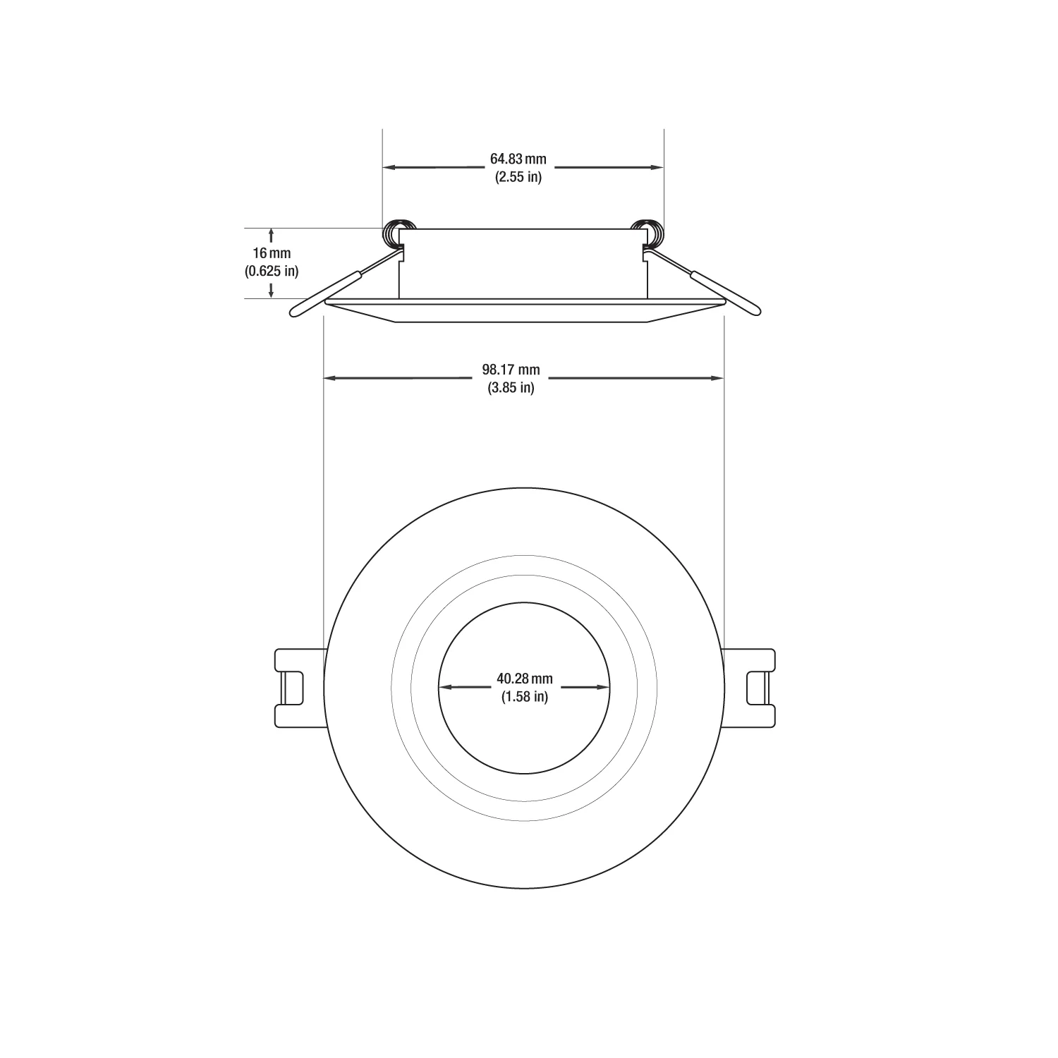 MTR-14C 12V Recessed LED Light Fixture, 2.5 inch Round Chrome - Image 2