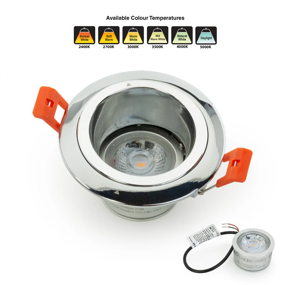 MTR-16C 12V Recessed LED Light Fixture, 3 inch Round Chrome - Image 6