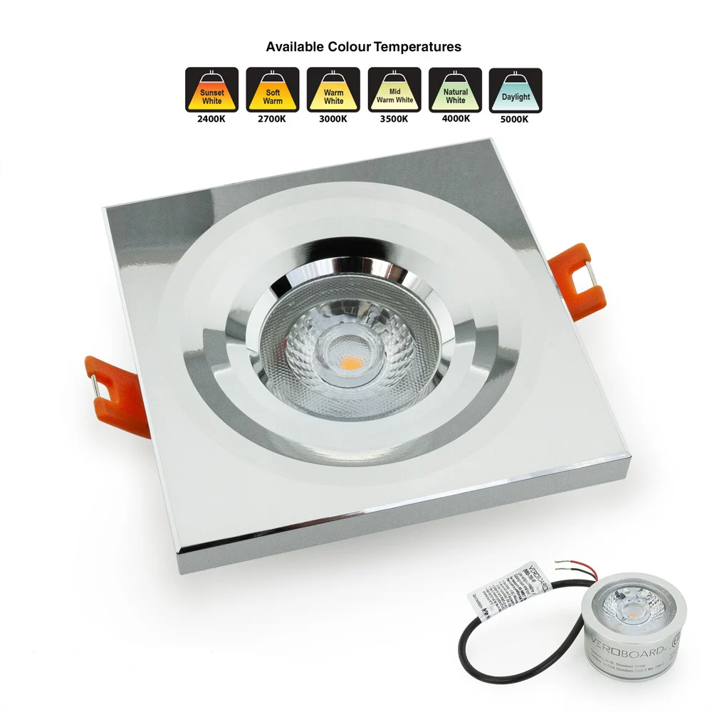 MTR-1C 12V Recessed LED Light Fixture, 2.5 inch Square Chrome - Image 6