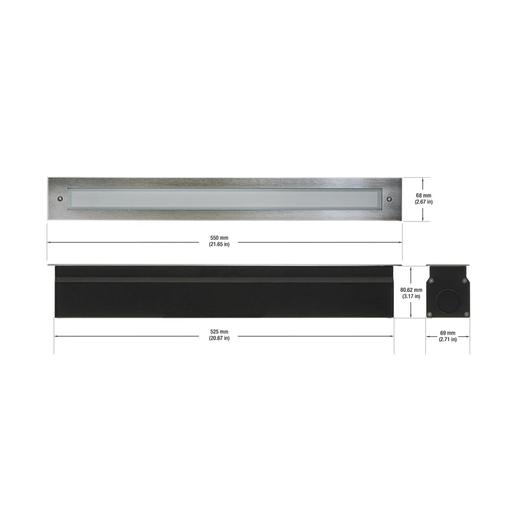 20-inch Outdoor Linear Recessed LED Inground Light 24V 13.2W 3000K, I-LIN-2F-30-24V-3K - Image 2