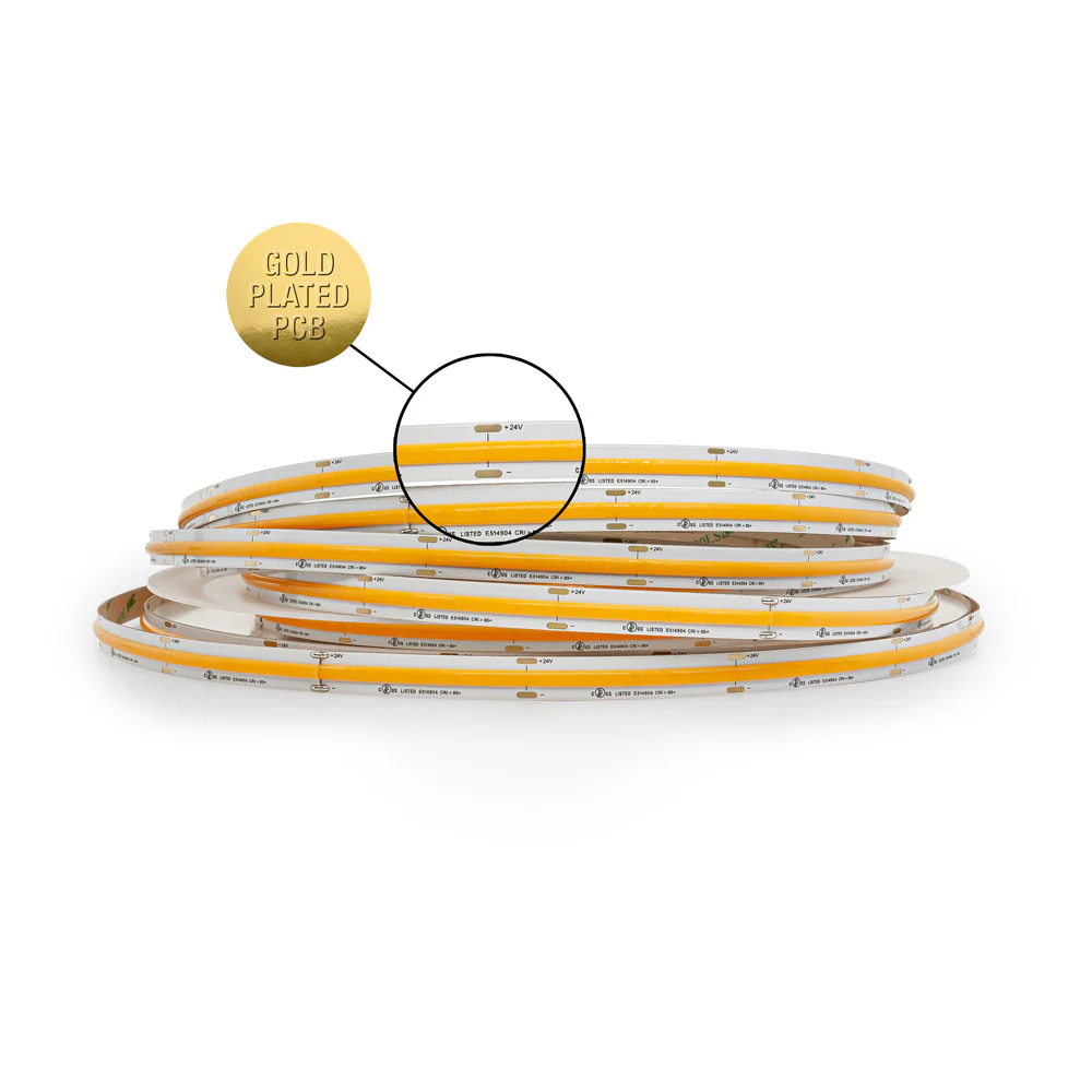 20M(65.6ft) Indoor LED Strip COB, 24V 2.5(w/ft) 177(Lm/ft) 480(LEDs/m) CCT(3K) - Image 4