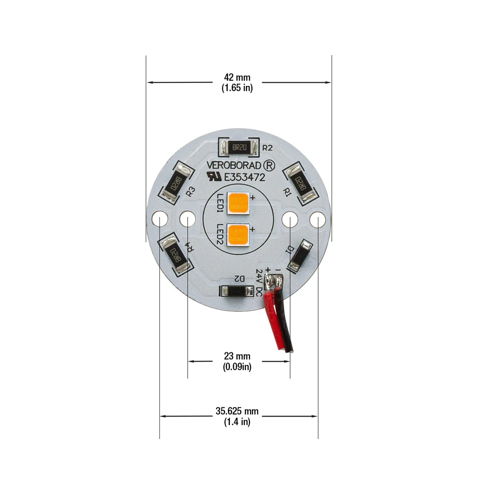 24V Flat Round PCB 2 SMD Dimmable Constant Voltage LED Module 5W 3000K(Warm White) - Image 2