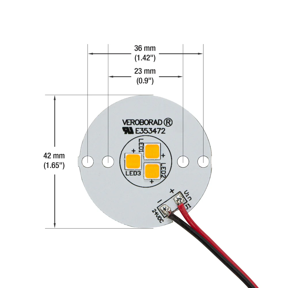24V Flat Round PCB 2 SMD Dimmable Constant Voltage LED Module 5W 3000K(Warm White) (Copy) - Image 2