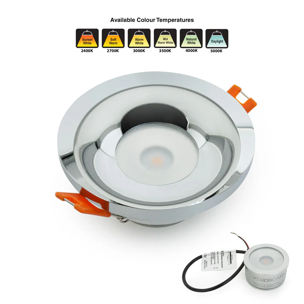 MTR-2C 12V Recessed LED Light Fixture, 2.5 inch Round Chrome - Image 5