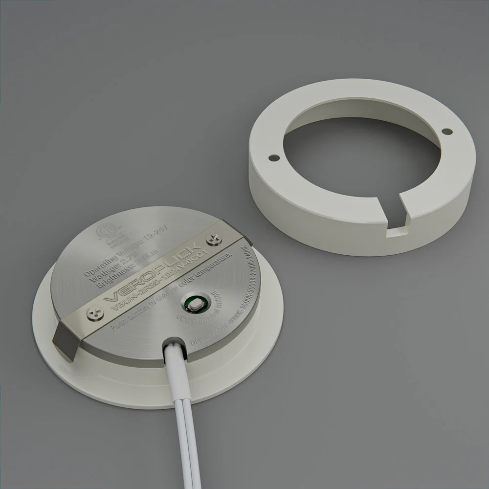 2R25-1224V-6CCT-White Round Cabinet Light 12-24V 2.7W selectable 6CCT - Image 3