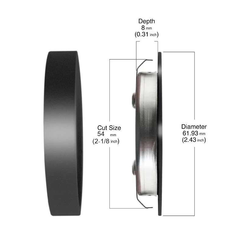 Round LED Retrofit Cabinet Puck Light, 12V 3.5W 3000K(Warm White) Black