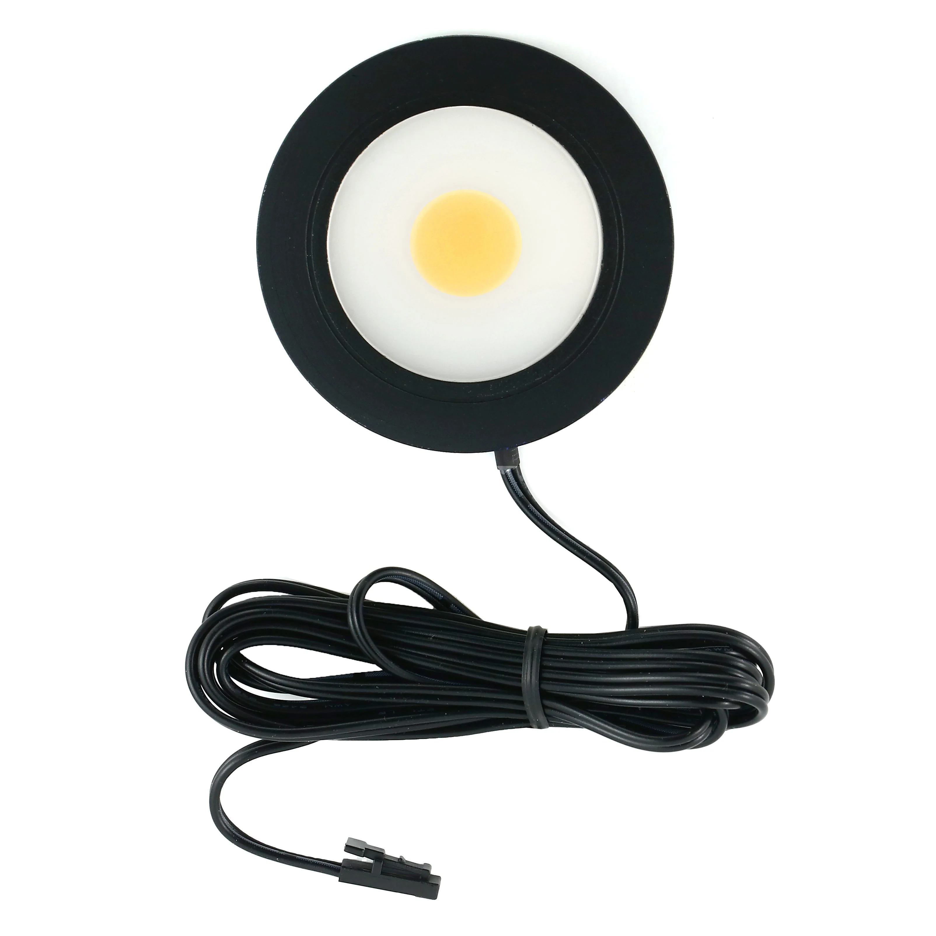 Round LED Retrofit Cabinet Puck Light, 12V 3.5W 3000K(Warm White) Black - Image 4