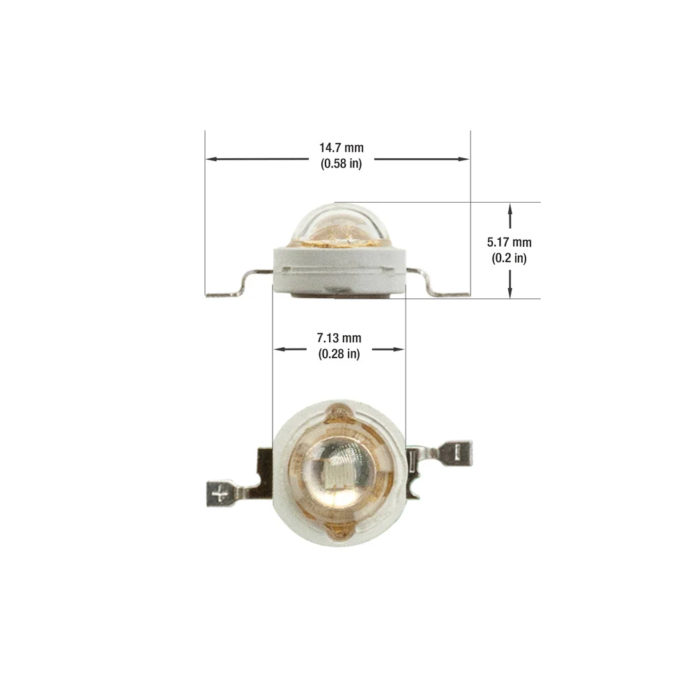 3 Watt SMD LED, 700mA, 180-200lm, Green, 3.2V - Image 2
