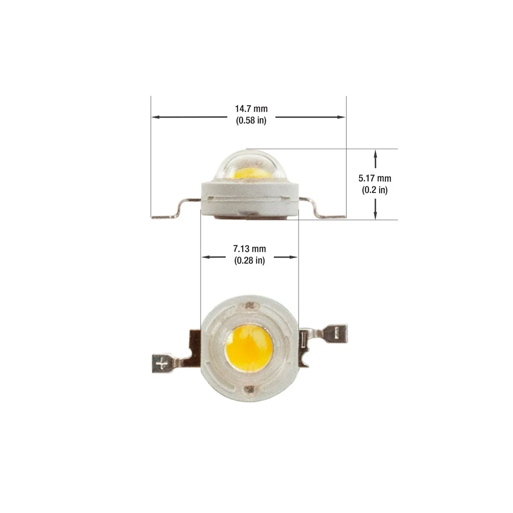3 Watt SMD LED 700mA 200-230Lm 3.2V CCT(1.8-2K, 2.4-2.6K, 3-3.2K, 3.3-3.5K, 4-4.3K, 5-5.5K, 6-6.5K) - Image 2