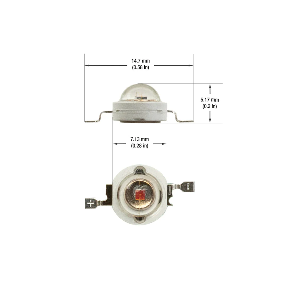 3 Watt SMD LED, 700mA, 60-70lm, Yellow, 2.2V - Image 2