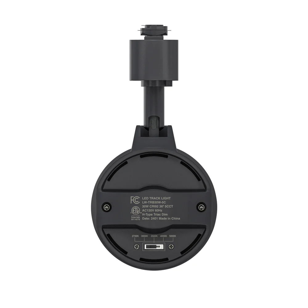 Black LED Track Light Head LW-TRB30W-5C-B-XX, 120V 30W 5CCT(2.7K, 3K, 3.5K, 4K, 5K) - Image 5