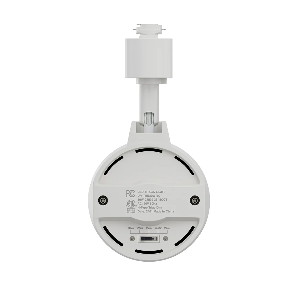 White LED Track Light Head LW-TRB30W-5C-W-XX, 120V 30W 5CCT(2.7K, 3K, 3.5K, 4K, 5K) - Image 6