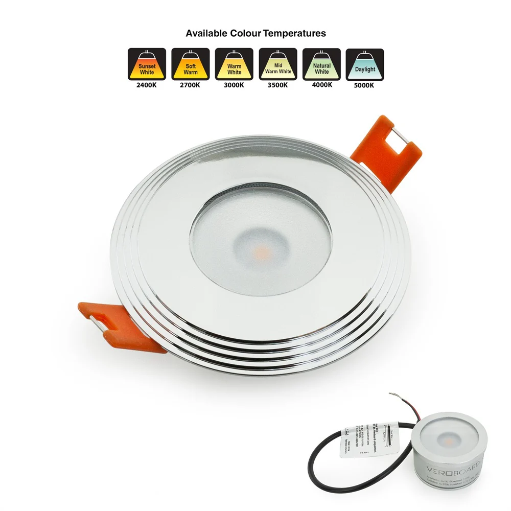 MTR-3C 12V Recessed LED Light Fixture, 2.5 inch Round Chrome - Image 5