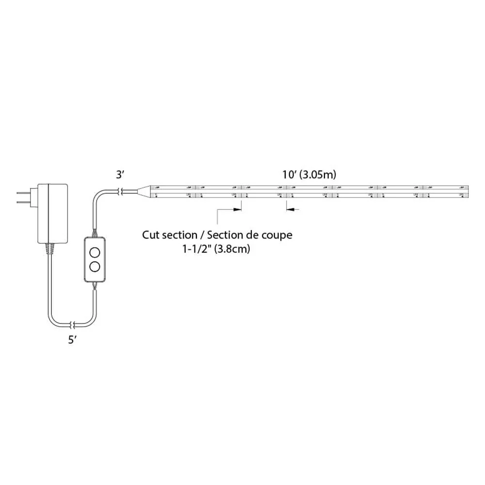 Dals 3M(10ft) Indoor LED Strip COB, 24V 18W 1590Lm CCT(2.7K, 3K, 3.5K, 4K, 5K) - Image 2