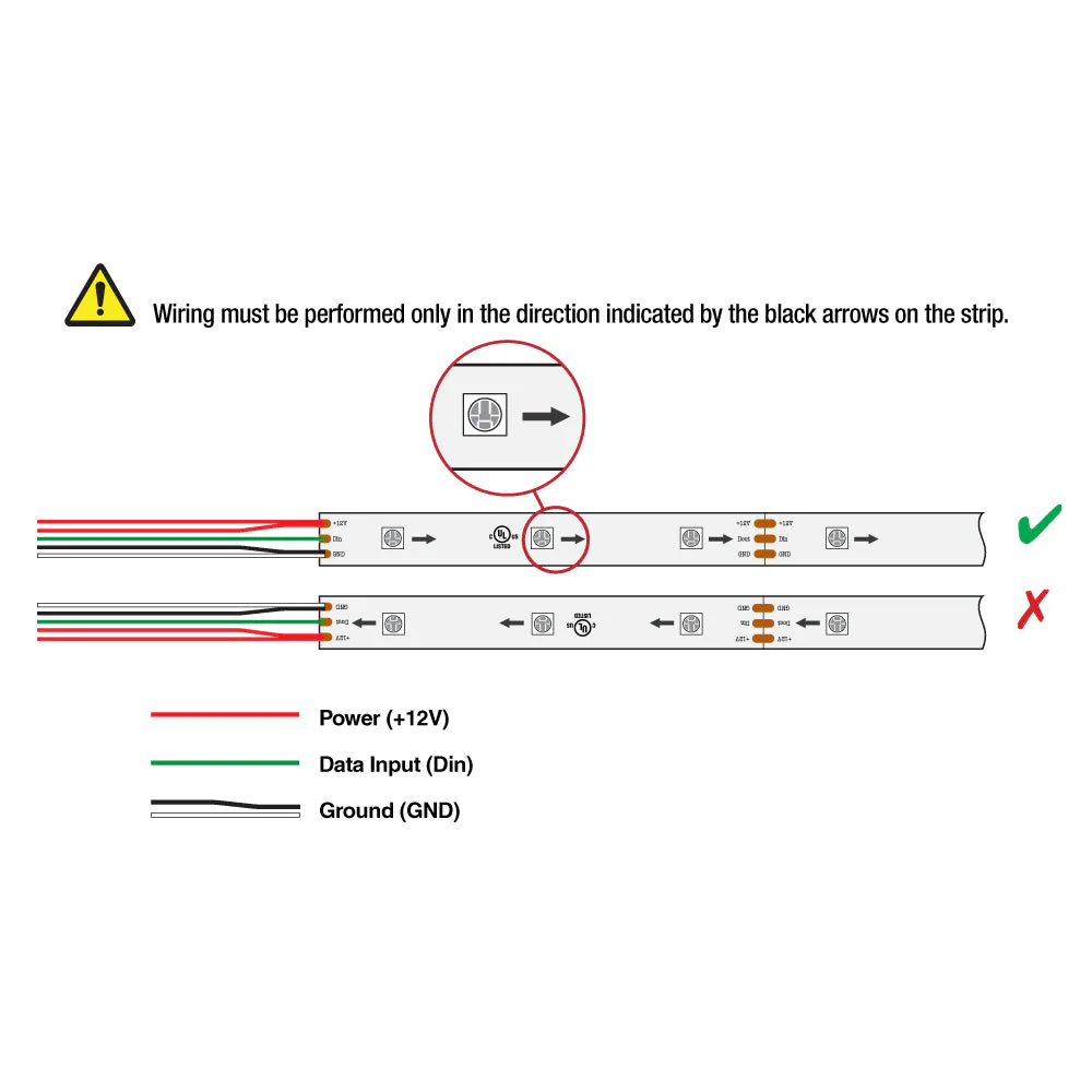 3M(9.8ft) Indoor LED Strip WS2811, 12V 1.8(w/ft) 750(Lm/ft) 30(LEDs/m) Addressable(WS2811) RGB - Image 4