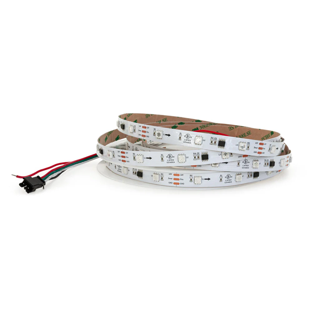 3M(9.8ft) Indoor LED Strip WS2811, 12V 1.8(w/ft) 750(Lm/ft) 30(LEDs/m) Addressable(WS2811) RGB - Image 5
