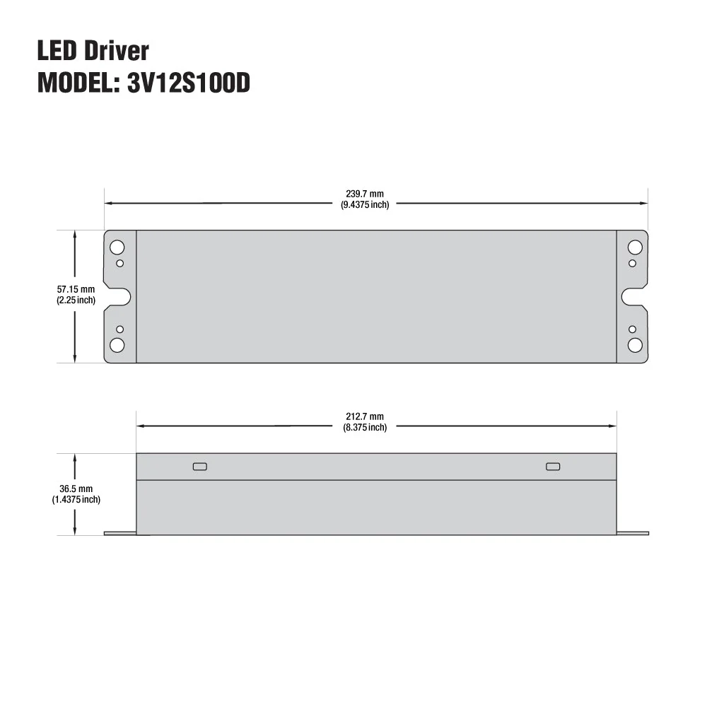 ANTRON 3V12S100D Constant Voltage LED Drive, 0-10V Dimmable with 347V Universal Input Voltage 8A 100W 12V - Image 2