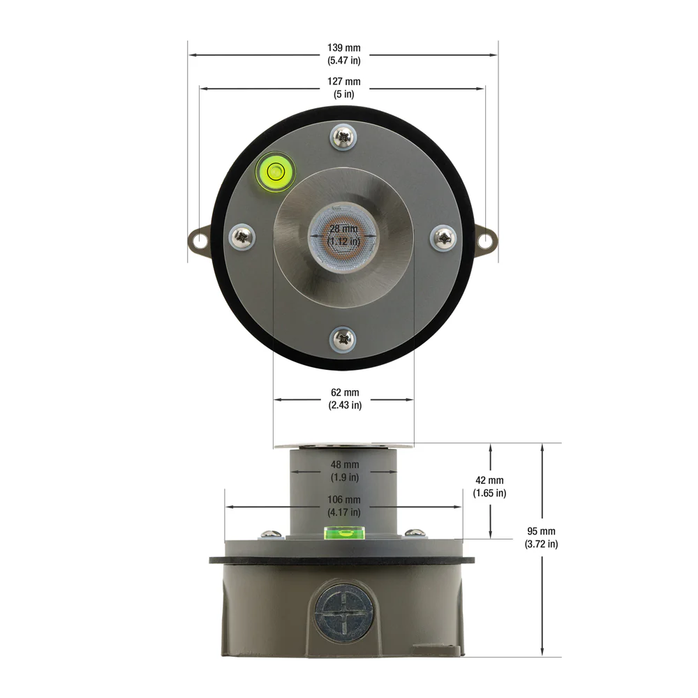 Round Inground Light with Concrete box, 3W 12VDC 3000K(Warm White) - Image 2