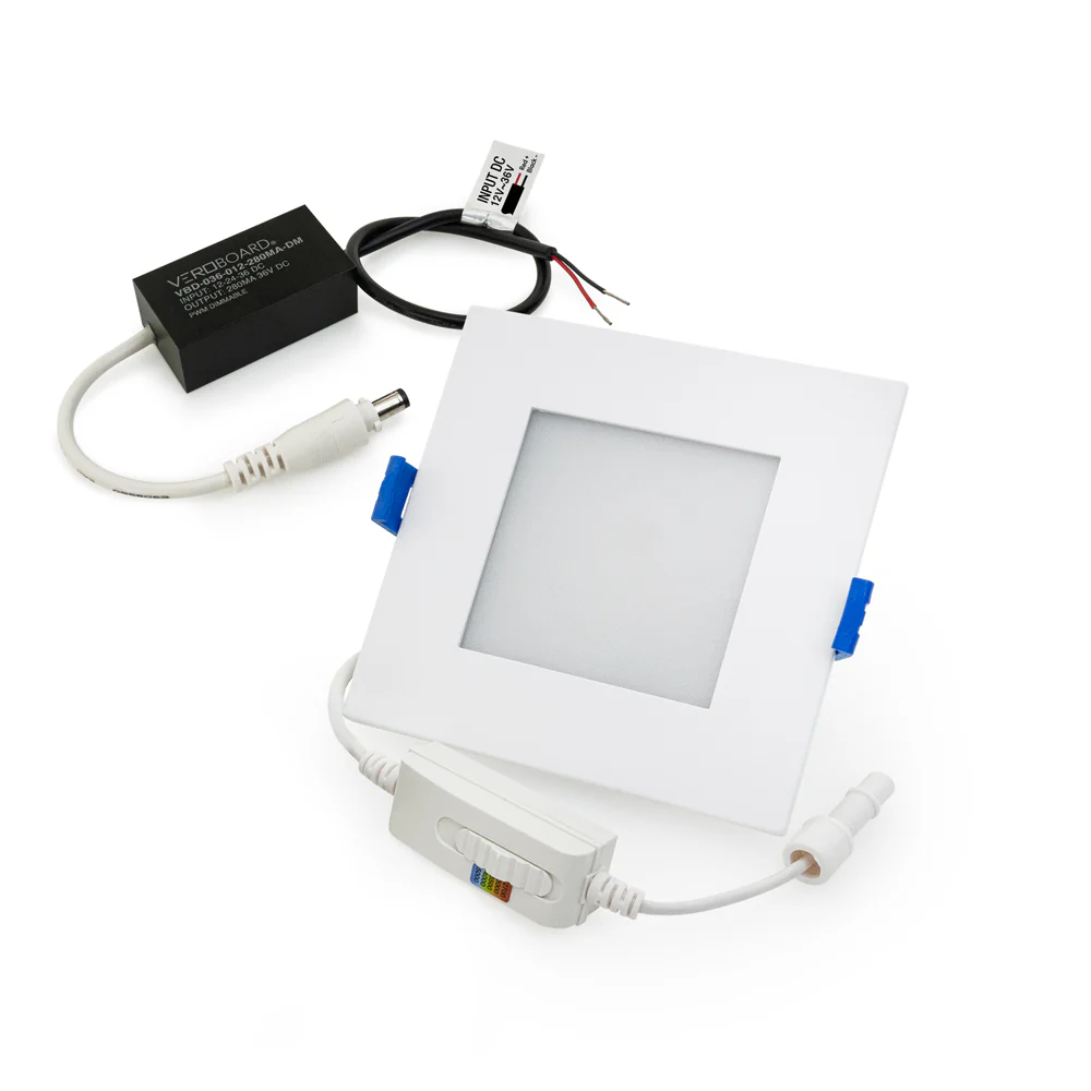 4 inch Square Flat Panel light with FT6 rated wire, 12~36V 12W 5CCT(2.7K, 3K, 3.5K, 4K, 5K) - Image 6