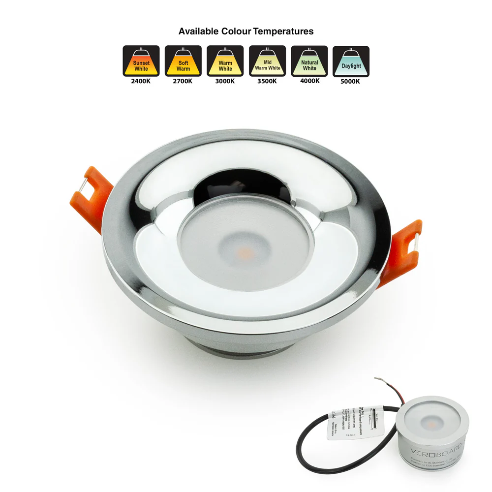 MTR-4C 12V Recessed LED Light Fixture, 2.5 inch Round Chrome - Image 5