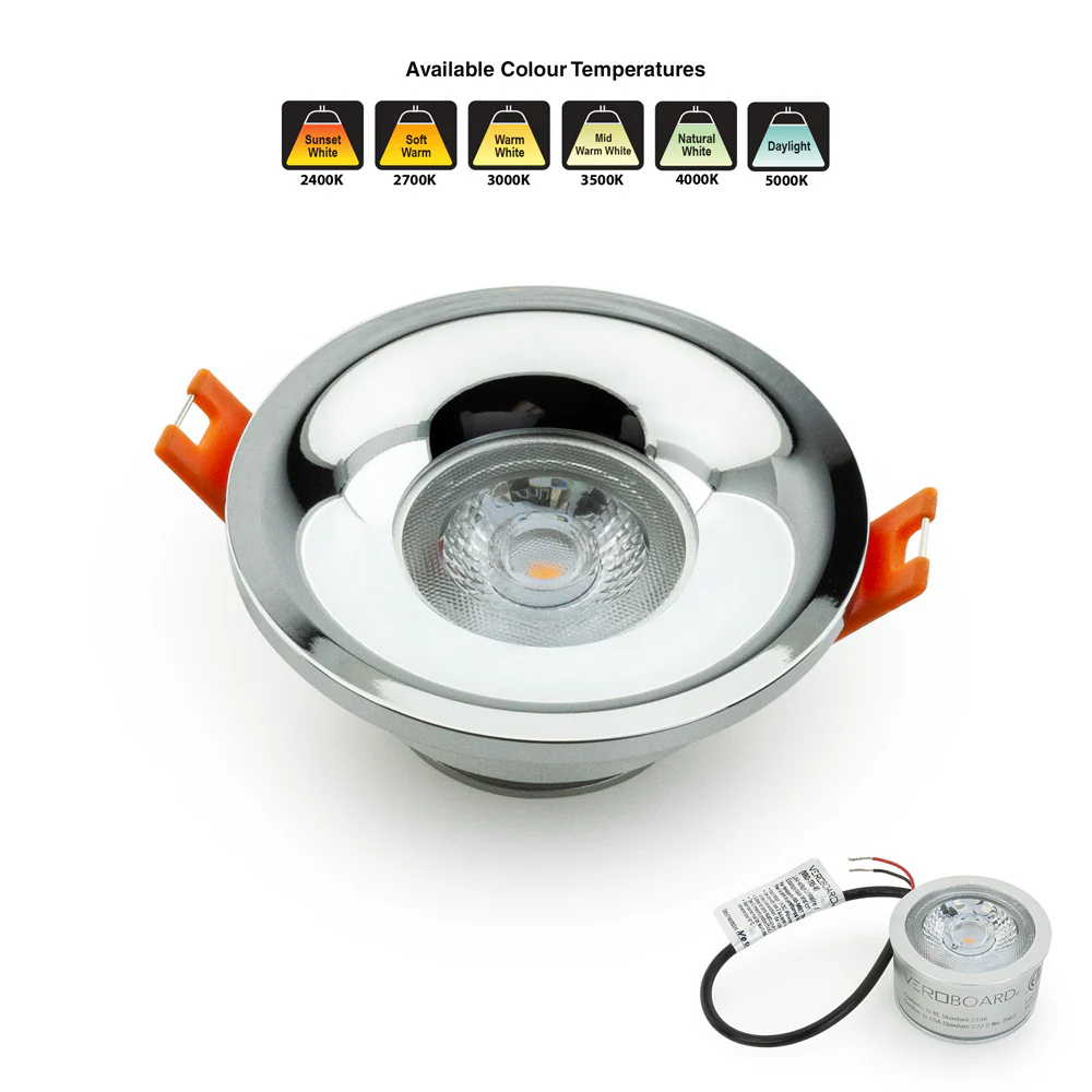 MTR-4C 12V Recessed LED Light Fixture, 2.5 inch Round Chrome - Image 6