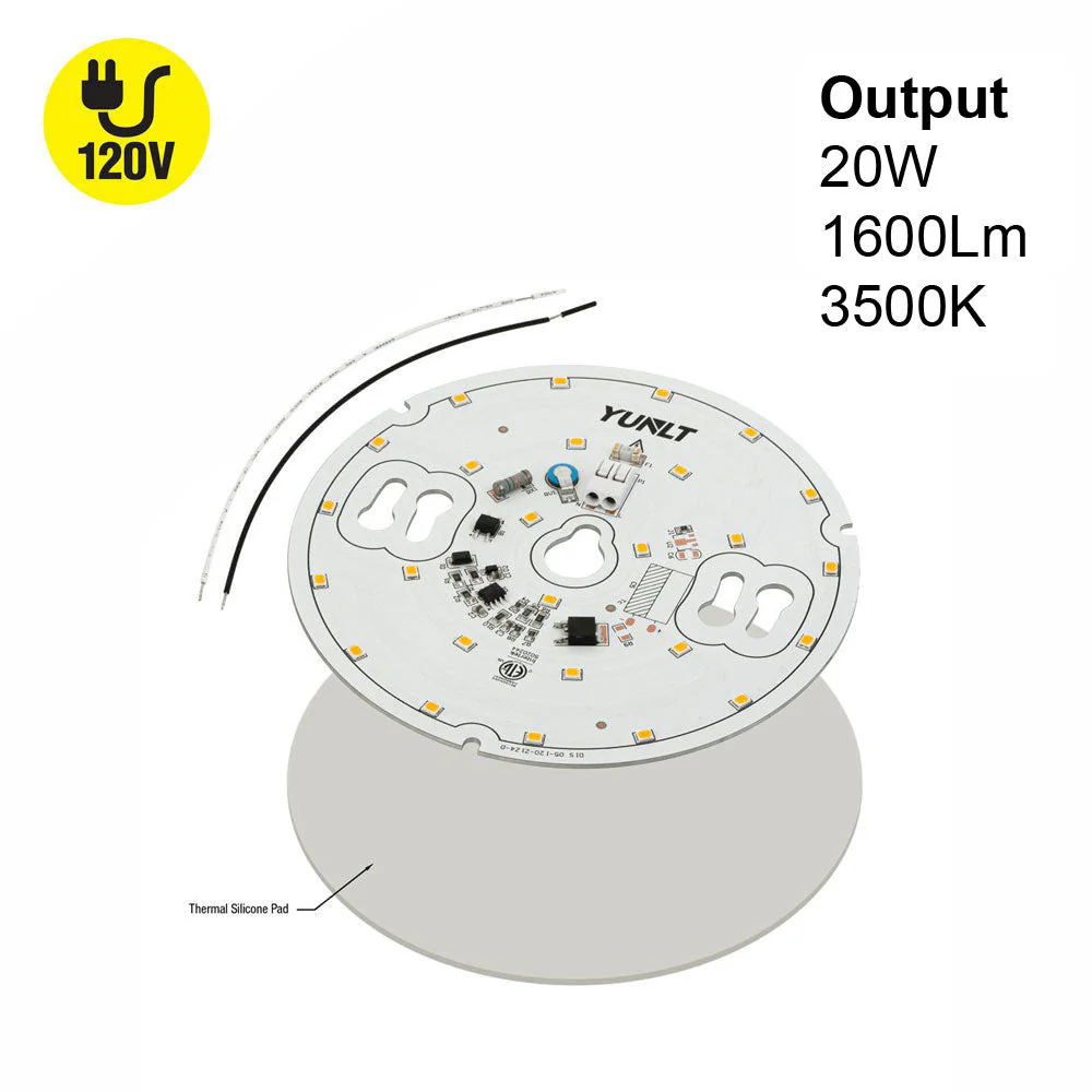 5 inch Round Disc ZEGA LED Module 120V 20W 3500K(Mid-Warm White), DIS 05-020W-935-120-S3-Z1B