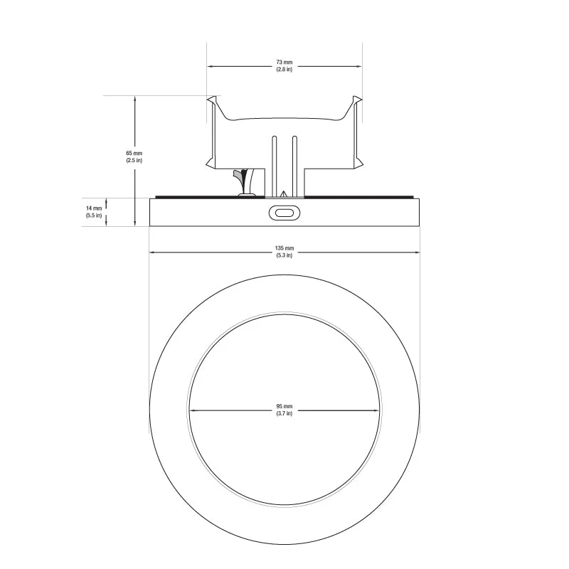 5 inch Round Dimmable Recessed LED Panel Light / Downlight / Ceiling Light 120V 6W 3000K(Warm white) - Image 2