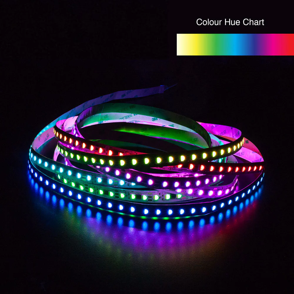 5M(16.4ft) Indoor LED Strip 5050, 12V 9(w/ft) 96(LEDs/m) Addressable(TM1814) RGBW Gold PCB