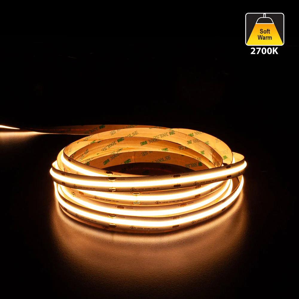 5M(16.4ft) Indoor LED Strip COB, 24V 4.5(w/ft) 363(Lm/ft) 480(LEDs/m) CCT(2.7K, 3K, 3.5K, 4K, 5K) - Image 5