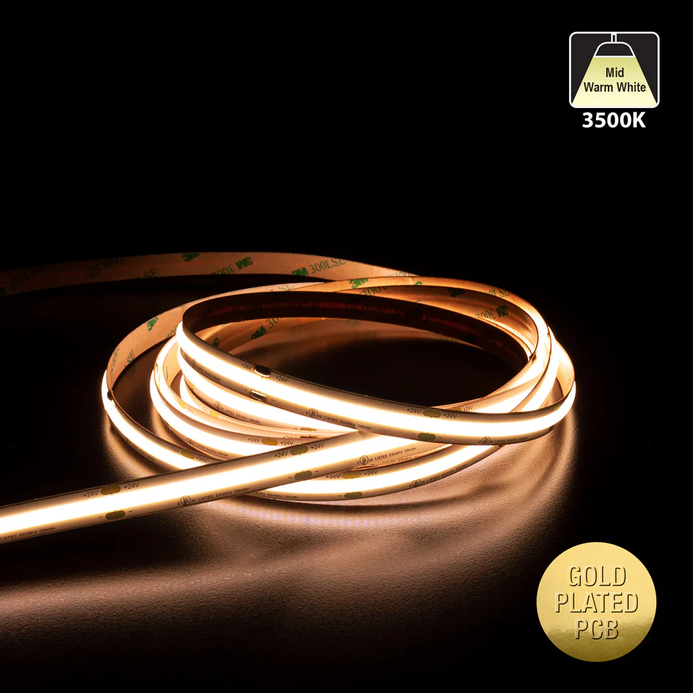 5M(16.4ft) Indoor LED Strip COB, 24V 4.5(w/ft) 363(Lm/ft) 480(LEDs/m) CCT(2.7K, 3K, 3.5K, 4K, 5K) - Image 7